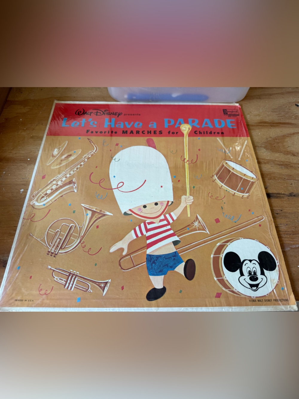 Disney Let's Have a Parade Album Cover — Red, White, Blue, Black 1964